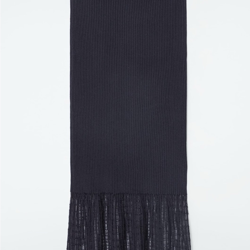 Women's White Lace-Stitch Ribbed-Knit Midi Skirt